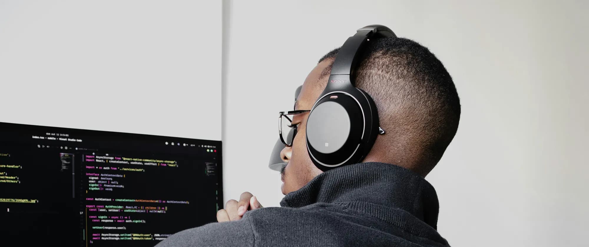 A developer working at a computer